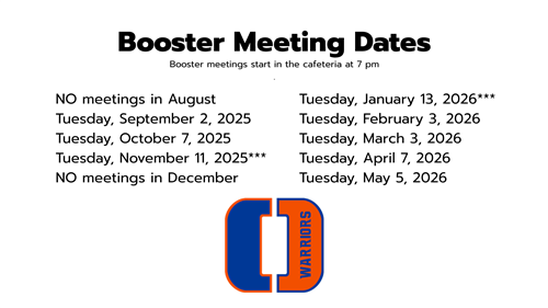 Booster Meeting Dates